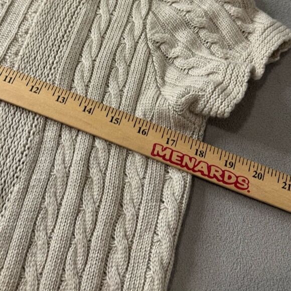 Zara Knit  Cable Knit Short Sleeve Cardigan Size L - Picture 5 of 16